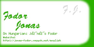 fodor jonas business card